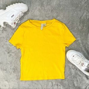 H&M Yellow Ribbed Tee